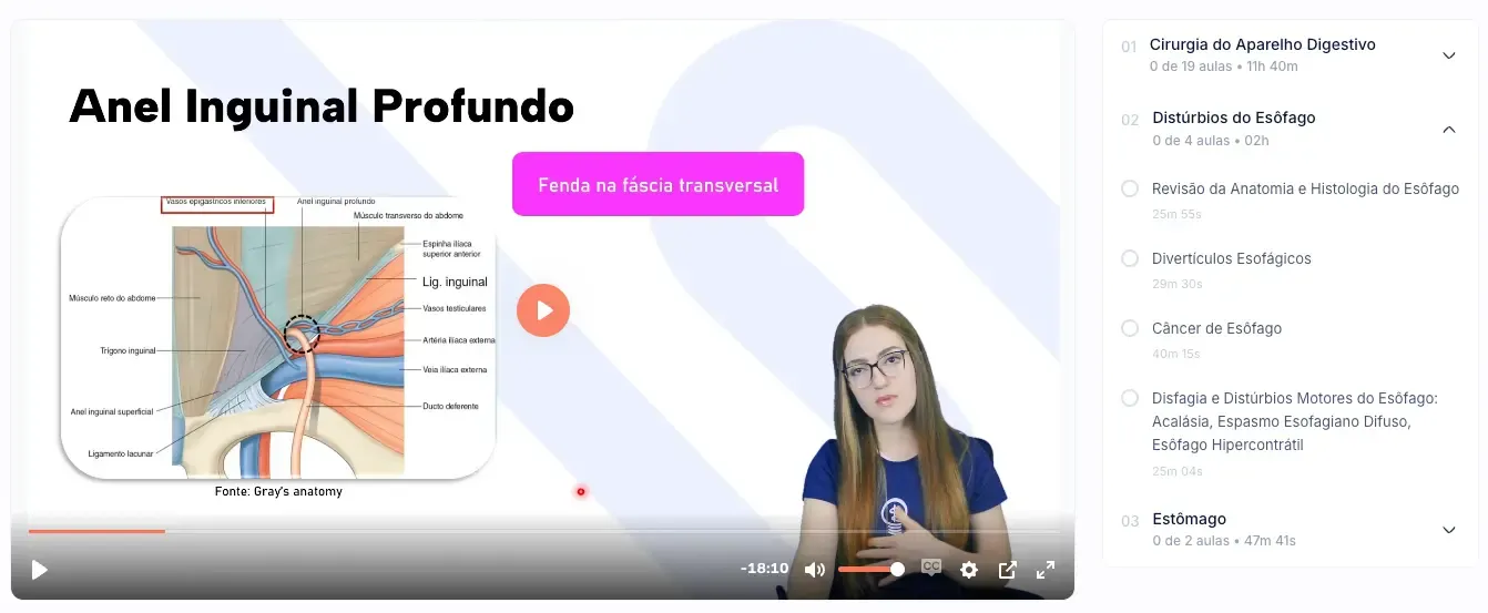 Player de video com aulas de qualidade