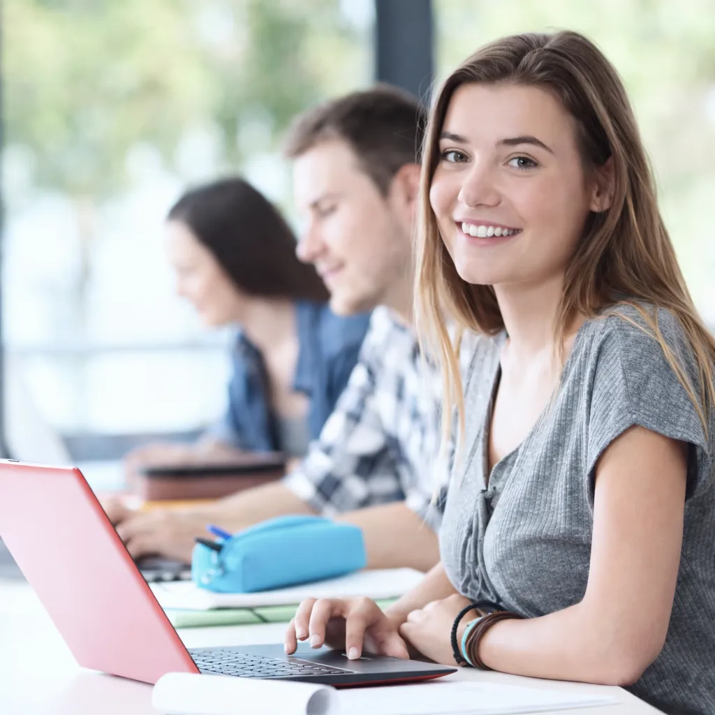 Estudante de medicina usando o MEDsimple
